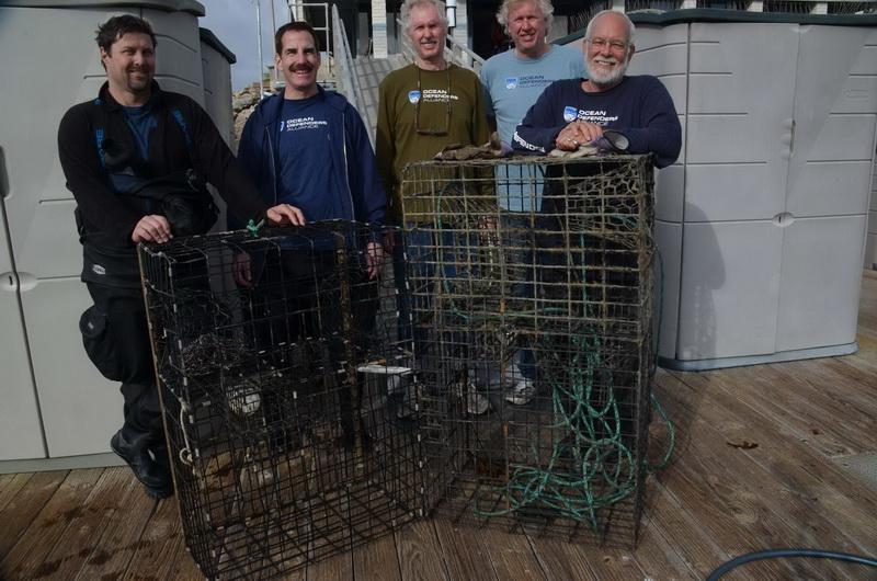 ODA Dive and Boat Crew with recovered lobster traps