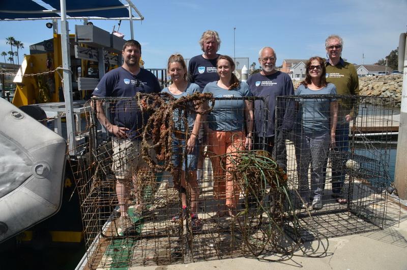 ODA Dive & Boat Crew at the dock with recovered lobster traps.