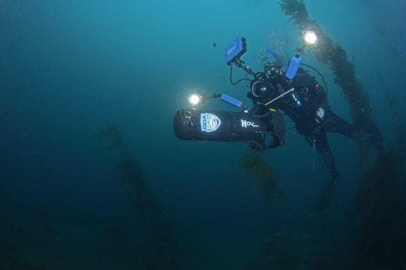 Ocean Defenders Diver Walter Marti with scooter, photo credit Mike Bartick