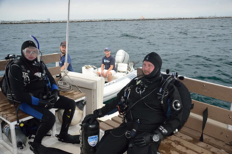 ODA Dive Team Al Laubenstein and Jeff Larsen, with Boat Crew on the RIB