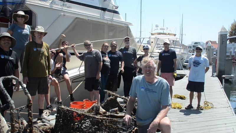 ODA Volunteer Crew with debris hauled out of Los Angeles Harbor.