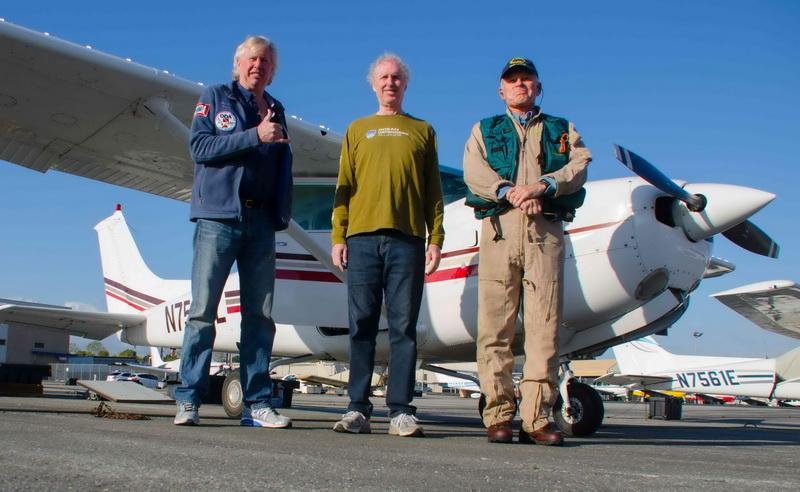 Kurt Lieber, Jim Lieber, and pilot Bob Lang