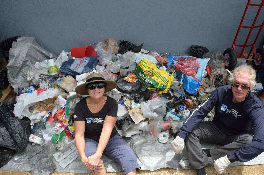 ODA Volunteers with pile of trash they collected