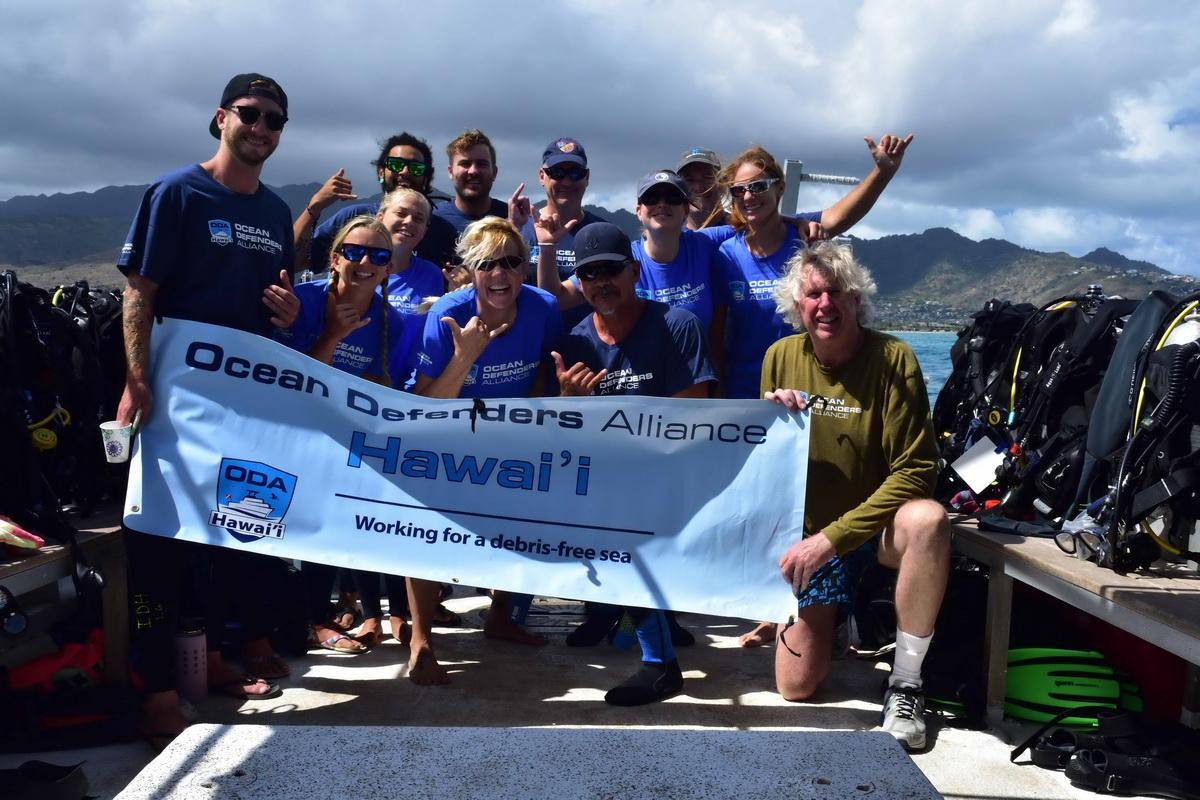 ODA-Hawaii Crew on rear deck of debris removal boat