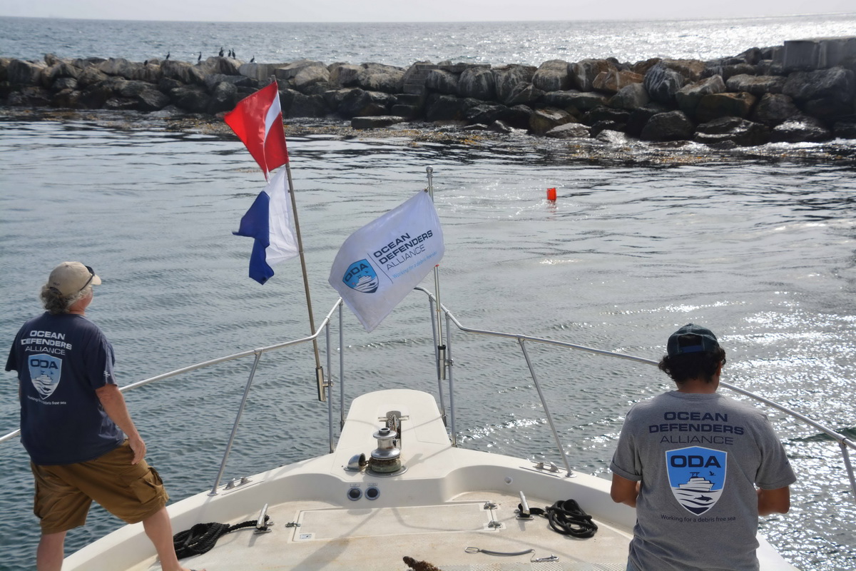 Ocean conservation vessel hauls in debris