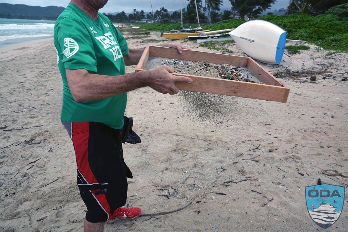 Kailua Beach volunteer sifting