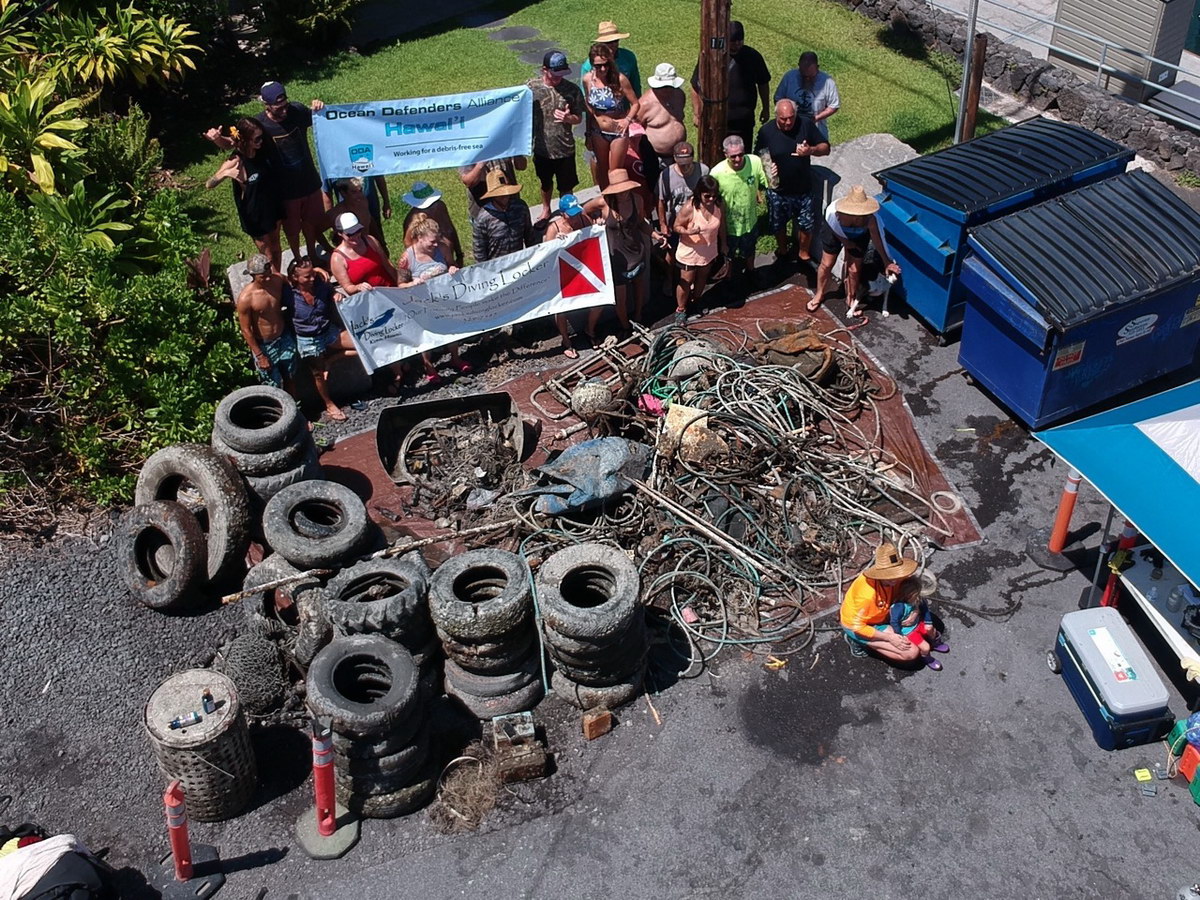 Drone shots of ODA's hauled out debris