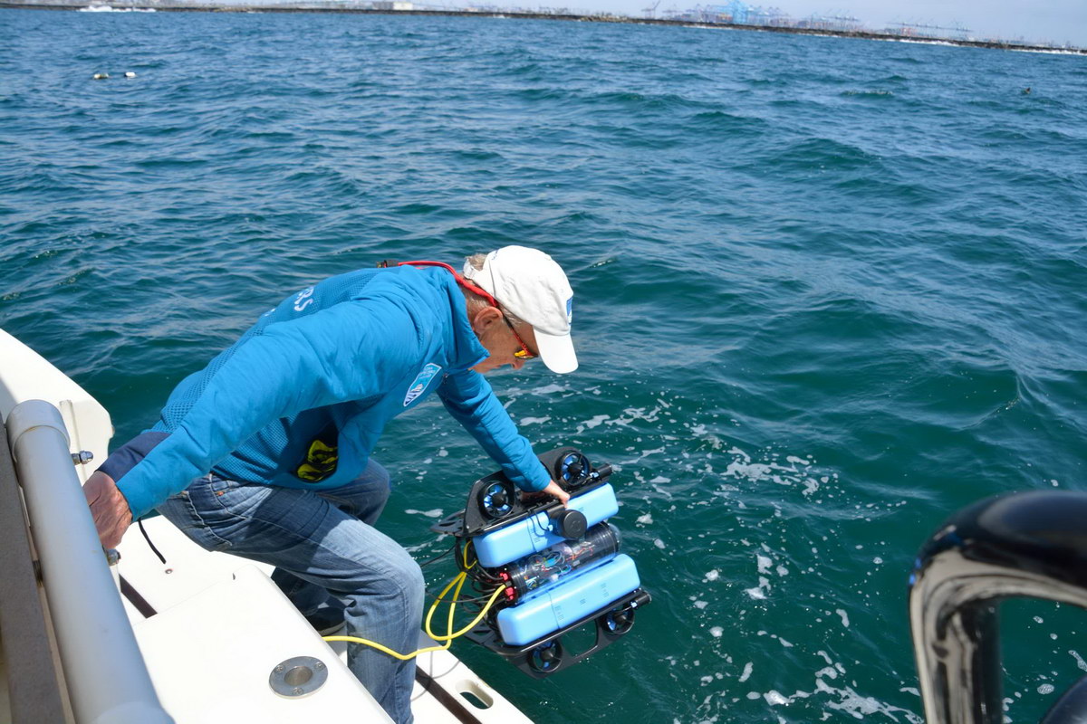 Dave launching ROV