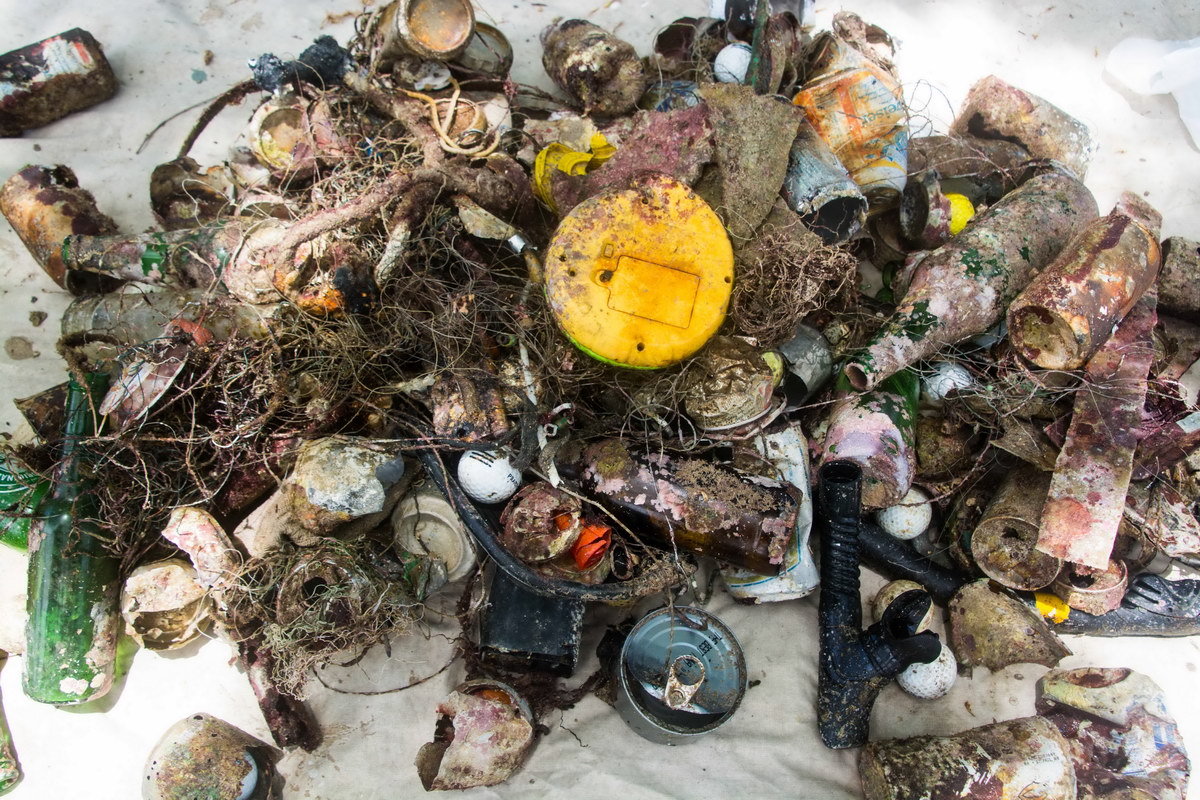 Pile of ocean garbage