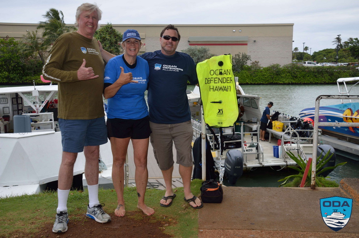 Kurt Lieber with Island Divers Hawaii folks - Mary Christensen and owner Matt Zimmerman